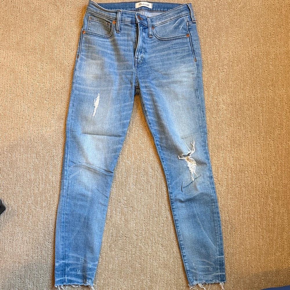 Madewell Stylish Blue Distressed Women Jeans